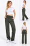 Women's Palazzo Cut Combed Cotton Sweatpants Wide Leg High Waist Daily Comfortable Brown Black Red Khaki