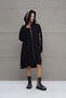 Black Hooded Oversize Long Cardigan 18141 - 5