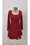 Women's Long Sleeve Square Neck Mini Imported Crepe Dress - 6