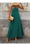Women's Front-Crossed, Rubber-Detailed, Open-Shoulder, Long Janjan Crepe Dress - 2