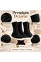 Wak Unisex Black Socks Set of 12 Plain Basic Ribbed Daily Sports Flexible Comfortable Long Socks Comfortable Set - 4