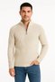 Men's Corded Fabric Knitwear Sweater Set of 3 – Mint Green, Black, Beige Thick Woven Cotton Regular Fit V-Neck - 4