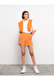 Two Mt Shop Quality Lcw Vision Orange Elastic Waist Plain Viscose Women's Shorts - 4
