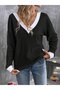 Women's Long Sleeve V-Neck Waffle Blouse - 6