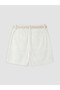 Alita City with a Difference in Color, Lcw Vision White High Waist Women's Pleated Shorts with Belt - 6