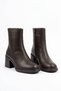 Mentel Front Stitched Genuine Leather Women's Heeled Boots Brown Skin - 2