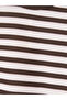 Özmarka New Season Pink Striped Oversize Women's Sweatshirt Tunic - 6