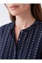 Peak New Season Navy Blue Judge Collar Patterned Women's Shirt Tunic - 3