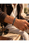 Arezzo Men's Stainless Steel Black Silver Detailed Bracelet - 6