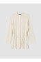 Özmarka New Season Beige Soft Touch Women's Sweatshirt Tunic - 5