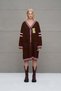Brown Pink Long Oversize Cardigan 18058 - 5