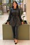 Fuat Gürşen Self-Patterned Glitter Drawstring Cupra Shirt and Trousers Set
