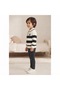 Boys' Polo Collar Zippered Striped Sweater - 2