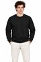 Men's Crew Neck 2 Thread Flat Long Sleeve Regular Fit Sweatshirt - Black - 4