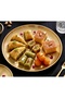 Aşkanana Large Size 2-Piece Gold Metal Presentation Plate, 30 Cm, Round, Decorative Multi-Purpose Premium Serving Plate - 6
