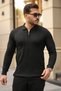 Men's Brass Patterned Long Sleeve Collared Knitwear