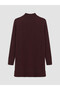 Özmarka New Season Burgundy Half Turtleneck Women's Knitwear Tunic - 6
