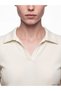 Vizyon New Season Beige Polo Neck Soft Touch Women's T-Shirt - 3