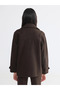 Brown Jacket Collar Women's Cashmere Coat - 5