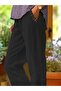 Women's Elastic Waist Lace up Pocket and Trouser End Guipure Detailed Trousers - 2