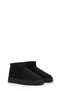 Women's Black Short Suede Boots with Fur Inside, Black Textile - 5