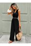 Women's Sleeveless Front Lace-Up Waist Ruched Long Pera Jumpsuit - 3