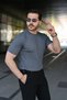 Men's ribbed crew neck short sleeve t-shirt - 2