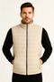 Men's Inflatable Zippered Vest Water Repellent Quilted Lined Fabric with Pockets Lightweight Winter Sports Comfortable Fit - Beige - 2
