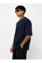 Oversized Men's T-Shirt Navy Blue - 4