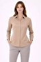 Long Sleeve Shirt with Buttons, Classic Collar, Suitable for Casual and Office Wear - Beige - 2
