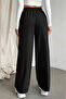 Women's Transitional Wide-Leg High-Waist Black Sweatpants - 3
