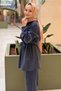 Fuat Gürşen Self-Patterned Glitter Drawstring Cupra Shirt and Trousers Set - 3