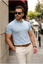 Men's Buttoned Collar Cotton Knitwear T-Shirt - 3