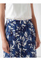 Two Mt Shop Quality Lcw Grace Navy Blue Patterned Loose & Baggy Women's Capri - 3