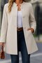 Women's Long-Sleeve Collared Button-Front Imported Melton Lined Coat