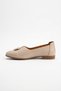 Loser V Mouth Front Part Buckle Genuine Leather Women's Ballerinas Silver Skin - 7
