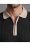 Men's collar zippered shirt collar knitwear - 3