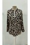 Women's Long Sleeve High Neck Zipper Geometric Pattern Single Jersey Blouse - 3