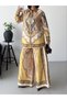 Floral Patterned Linen Hijab Double Set (Shirt & Pants) - 25040 - 3