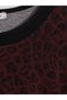 Vizyon New Season Burgundy Leopard Patterned Women's T-Shirt - 7