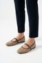 Olem Scarf, Blunt Toe, Ribbed Women's Ballerina Flats, Mink Suede