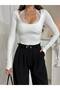 Women's Lace Detailed Halter Neck Long Sleeve Bodysuit / Citcitli Badisuit - 3