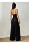 Women's Strappy Round Neck Long Viscose Jumpsuit - 4