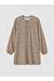 Vizyon New Season Ecru Judge Collar Patterned Women's Shirt Tunic - 5