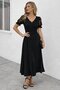 Women's Short Sleeve V-Neck Long Janjan Dress - 3