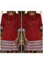 Women's Long Sleeve Crew Neck Two-Thread Dress with Printed Sleeves and Hem - 5