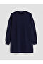 Vizyon New Season Navy Blue Soft Touch Women's Sweatshirt Tunic - 5