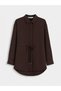 Vizyon New Season Brown Belted Striped Women's Shirt Tunic - 5