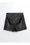 Alita City Lcw Vision Black Faux Leather Straight Women's Short Skirt with a Difference - 6