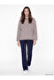 Özmarka New Season Pink Striped Oversize Women's Sweatshirt Tunic - 2